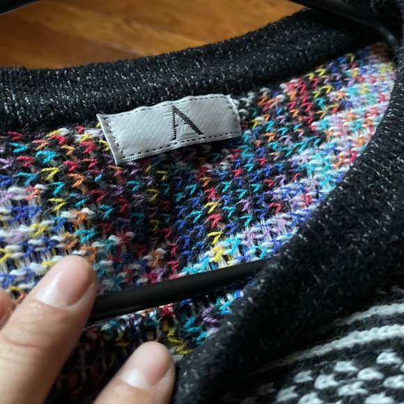 Knitted Rainbow Poncho w/ Sleeves - Picture 3 of 5